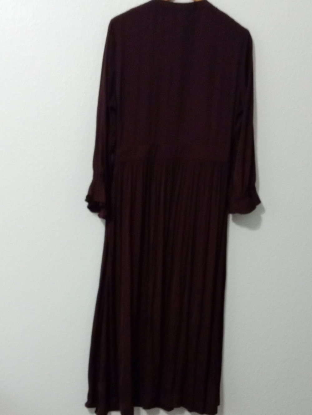 Scotch & Soda Long Sleeve Maxi Dress in Burgundy - Picture 7 of 8